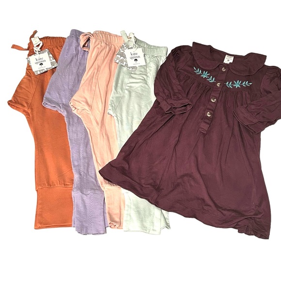 Kate Quinn | Girl’s Bamboo Panda Pants | Spanish Pink 3T - Picture 5 of 5